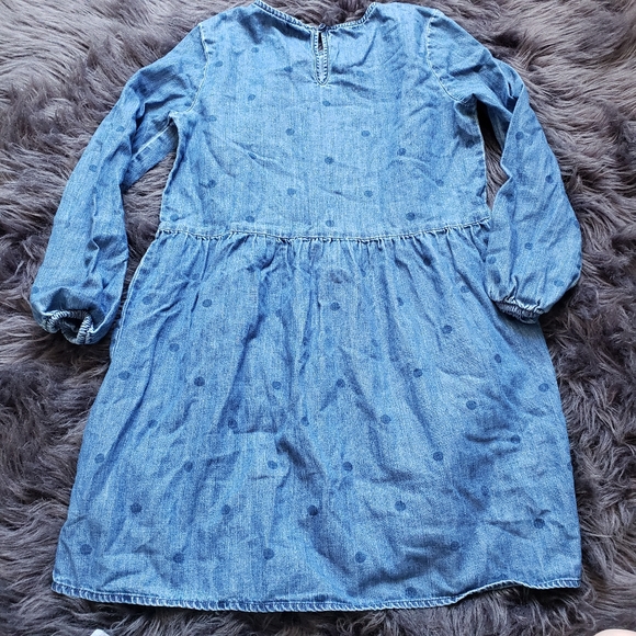 🏖3/$10 Gap Denim Look Dress Long Sleeve Girl sz 8 - 9 - Picture 3 of 4